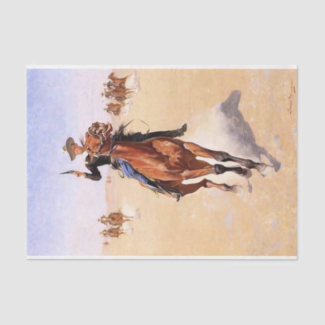 Papier Mousseline Cavalier des Plaines (Cowboy Horse Rider) (Recto)