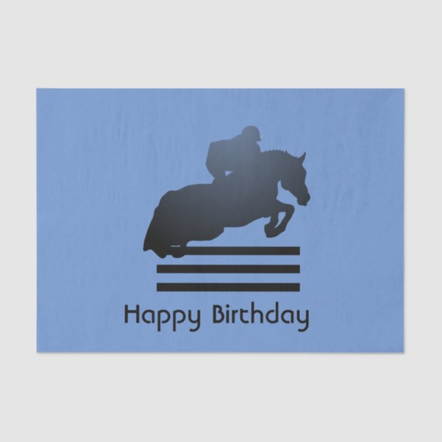 Papier Mousseline  Cavalier franchissant un obstacle.      (Recto)