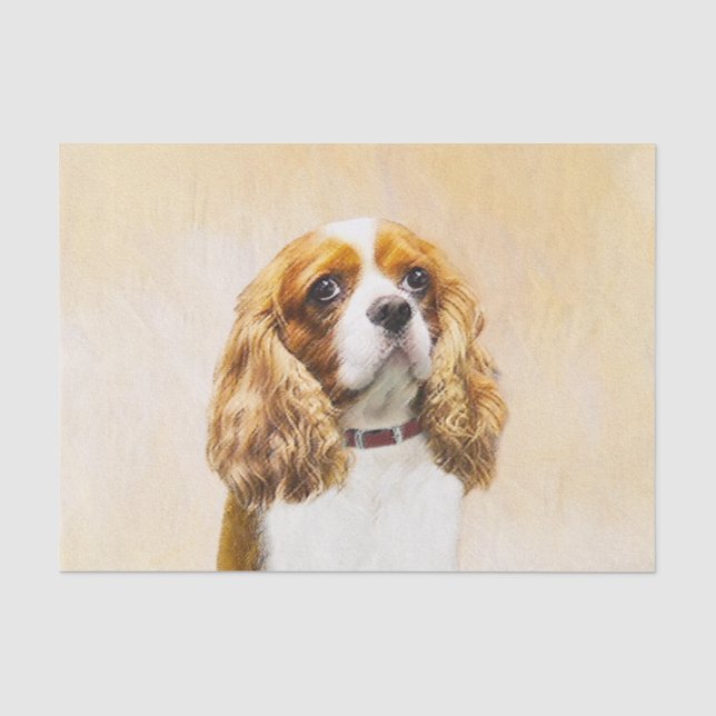 Papier Mousseline Cavalier King Charles Spaniel Peinture originale (Recto)