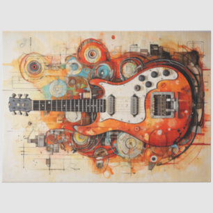 Papier Mousseline Caverne électrique de la guitare Abstraite pour ho