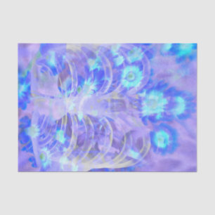 Papier Mousseline Ceinture de squelette Cage Floral Purple Bleu Vint