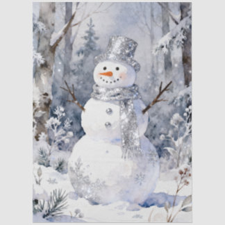 Papier Mousseline Célébration de bonhomme de neige d'hiver moderne T