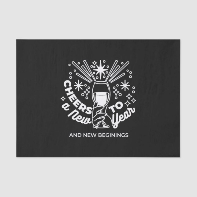 Papier Mousseline Célébrer les nouveaux débuts Vin Verre Illustratio (Recto)