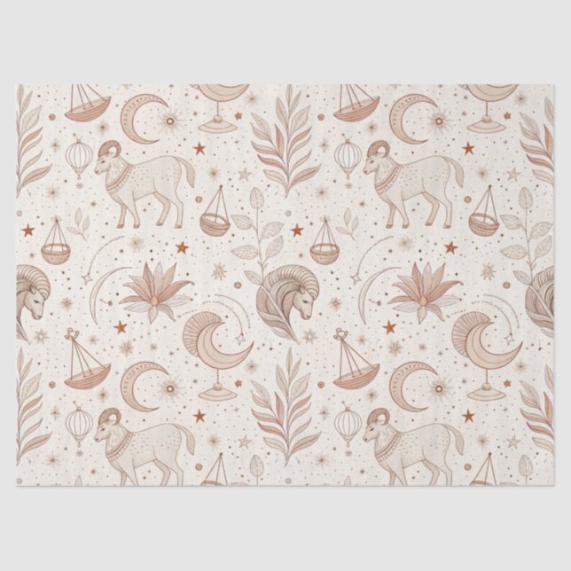 Papier Mousseline Celestial Botanical Pattern (1) (Recto)