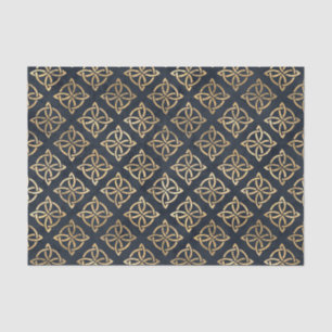 Papier Mousseline Celtic Knot Blue Gold Motif irlandais