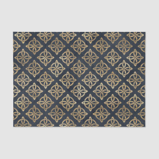 Papier Mousseline Celtic Knot Blue Gold Motif irlandais