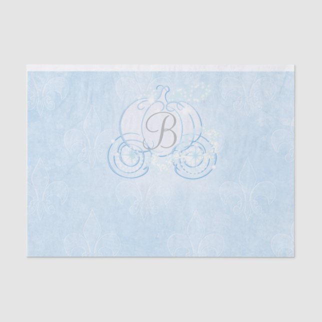 Papier Mousseline Cendrillon Citrouille transport Monogramme initial (Recto)