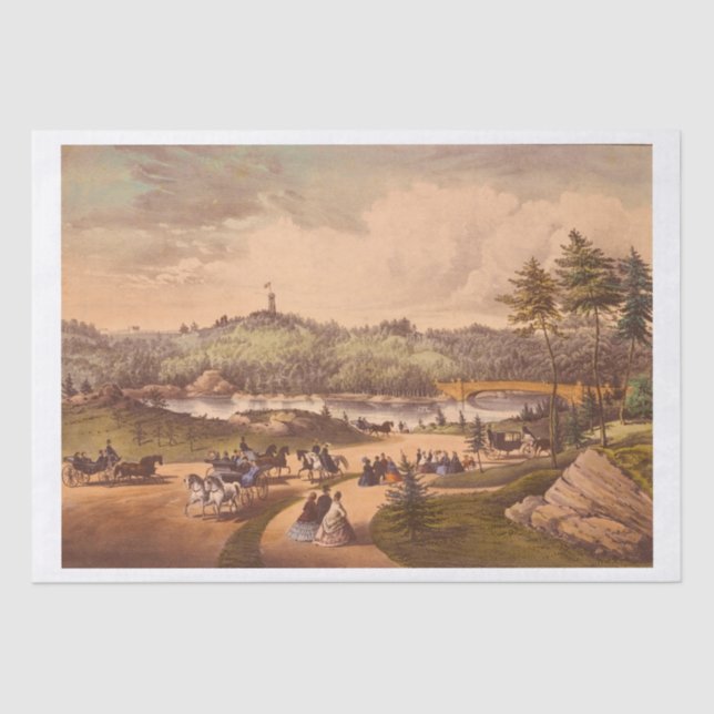 Papier Mousseline Central Park Antique #1, Fond détérioré #3 (Recto)