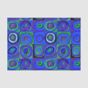 Papier Mousseline Cercle Carré Kandinsky Farbstudie Blue Quadrate