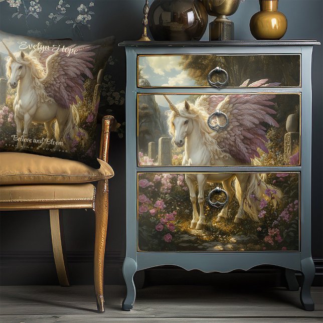 Papier Mousseline Cercle de pierre celtique du Pégase blanc ailé vio (Créateur téléchargé)