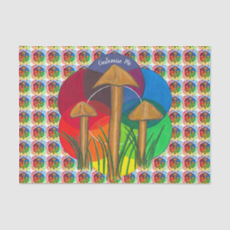 Papier Mousseline Cercle des champignons - Peinture acrylique