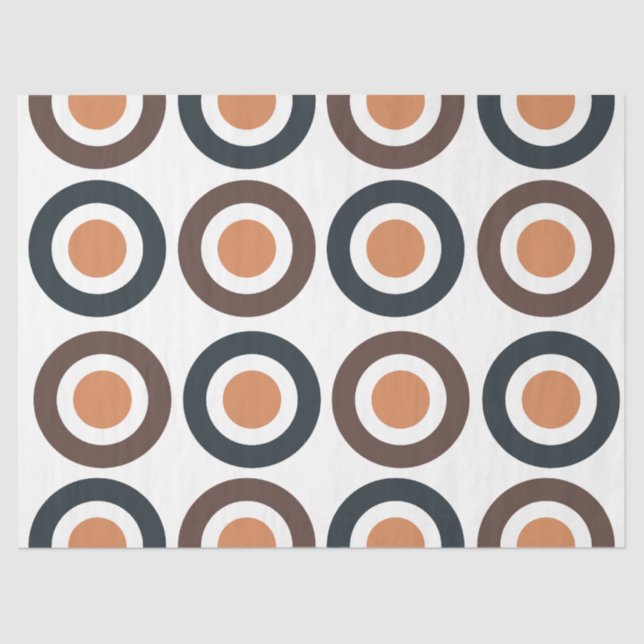 Papier Mousseline Cercles concentrés colorés Anniversaire (Recto)