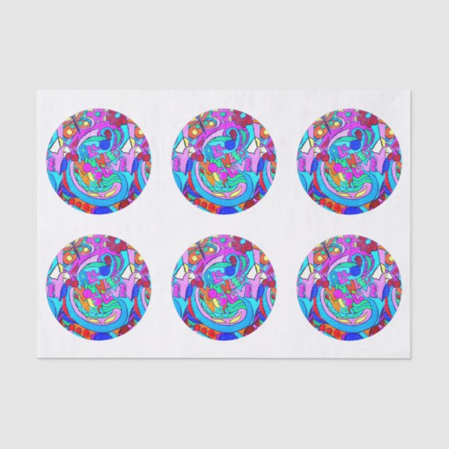Papier Mousseline cercles d'amour super hippie (Recto)