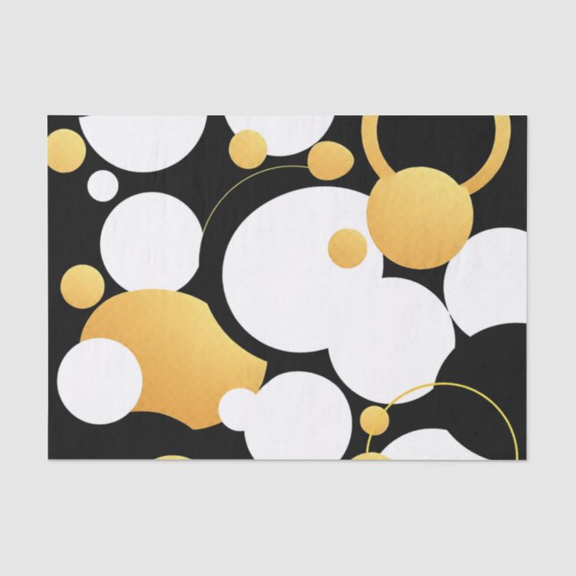 Papier Mousseline Cercles de chevauchement en noir (Recto)