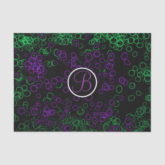 Papier Mousseline Cercles de monogramme de lettre initiale de lueur  (Recto)