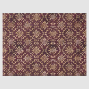 Papier Mousseline Cercles d'or et torrents sur la découpage rouge fo