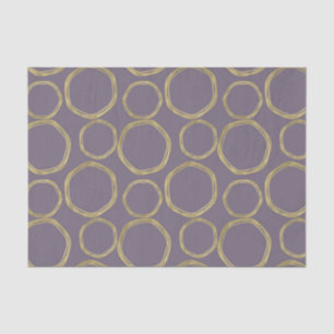 Papier Mousseline Cercles dorés et Taupe rustique Violet Moderne Ten