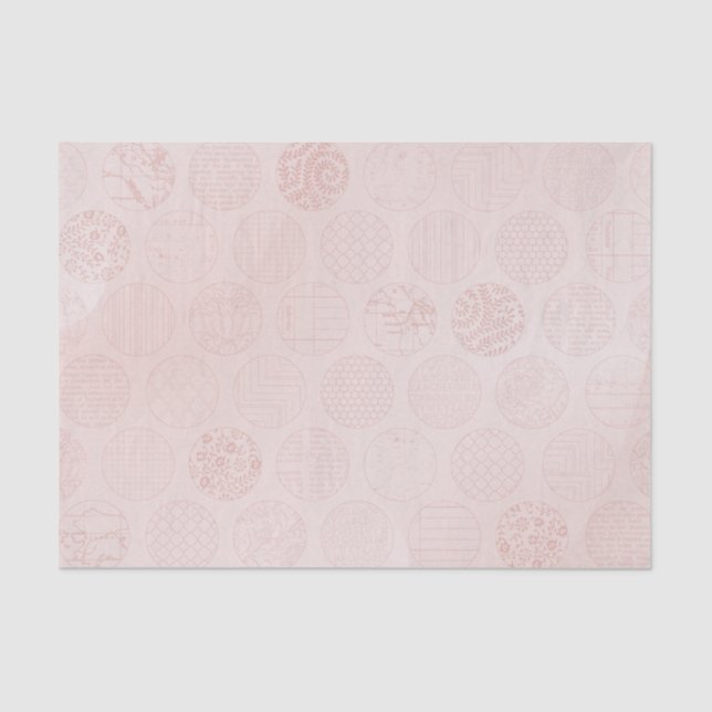 Papier Mousseline Cercles en tissu rose (Recto)