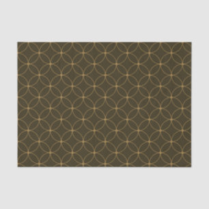 Papier Mousseline Cercles et diamants Art Déco Brown et or