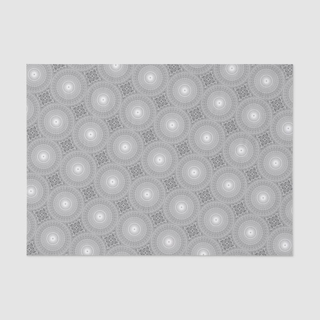 Papier Mousseline Cercles gris tourbillon motif (Recto)