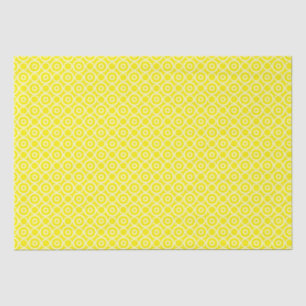 Papier Mousseline Cercles Jaunes Et Blancs