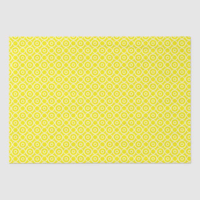 Papier Mousseline Cercles jaunes et blancs (Recto)