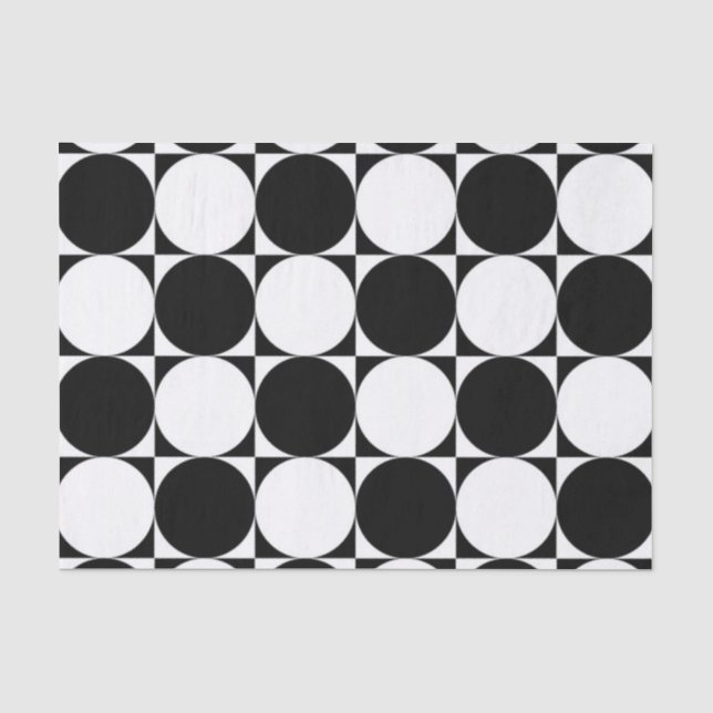 PAPIER MOUSSELINE CERCLES NOIRS ET BLANCS (Recto)