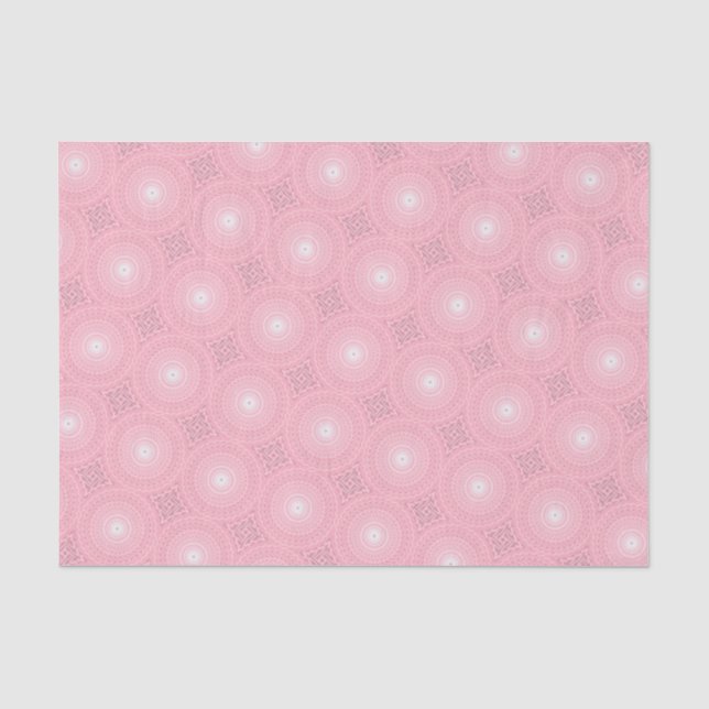 Papier Mousseline Cercles roses motif (Recto)