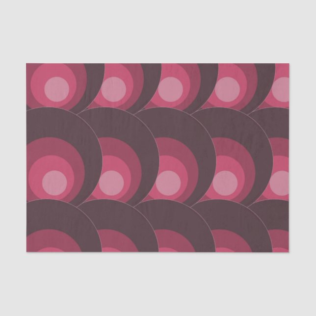 Papier Mousseline Cercles violets rétro (Recto)
