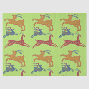 Papier Mousseline Cerf d'art populaire américain vintage couleur per