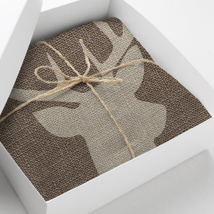 Papier Mousseline Cerf en toile de jute rustique