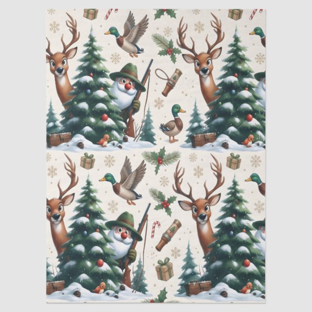 Papier Mousseline Cerfs, Canards & Chasseur (Recto)