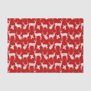 Papier Mousseline Cerfs communs rustiques de silhouette sur le