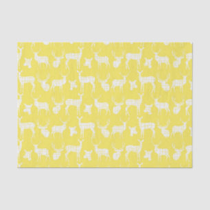 Papier Mousseline Cerfs communs rustiques de silhouette sur le