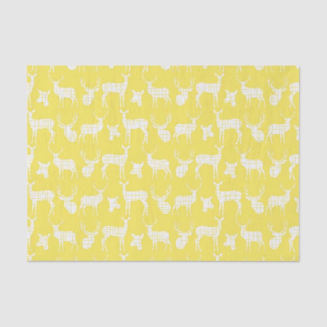 Papier Mousseline Cerfs communs rustiques de silhouette sur le (Recto)