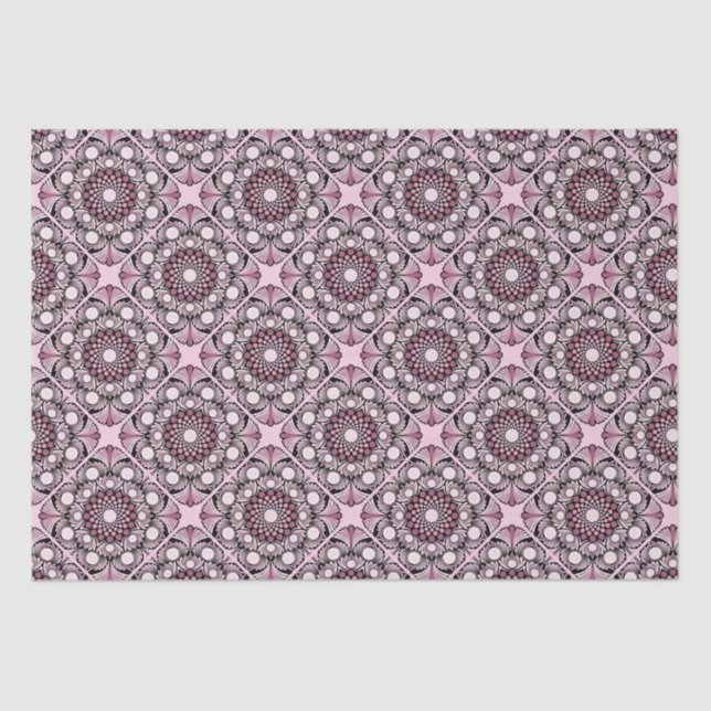 Papier Mousseline Cerise Blossom Dusky Rose Dot Mandala Diamond Carr (Recto)