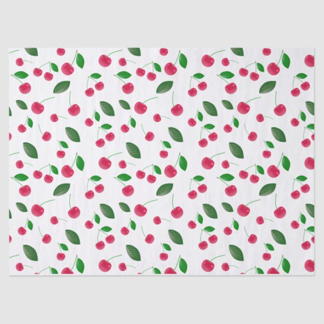 Papier Mousseline Cerise juteuse (Recto)