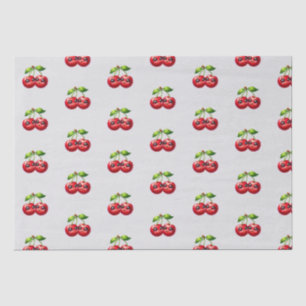 Papier Mousseline Cerises aux visages souriants