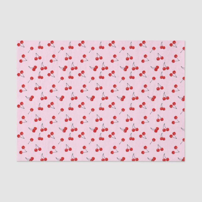 Papier Mousseline Cerises de découpage (Recto)