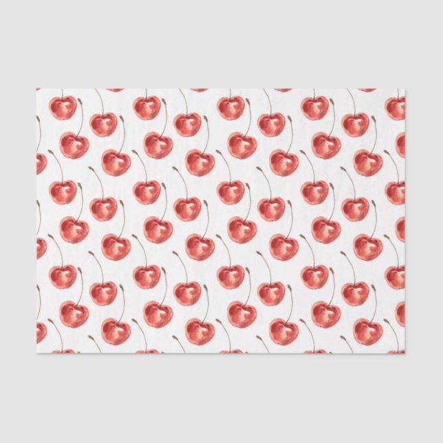 Papier Mousseline Cerises rouges (Design 18 Red Series) (Recto)