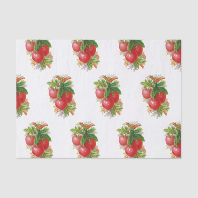 Papier Mousseline Cerises vintages (Recto)