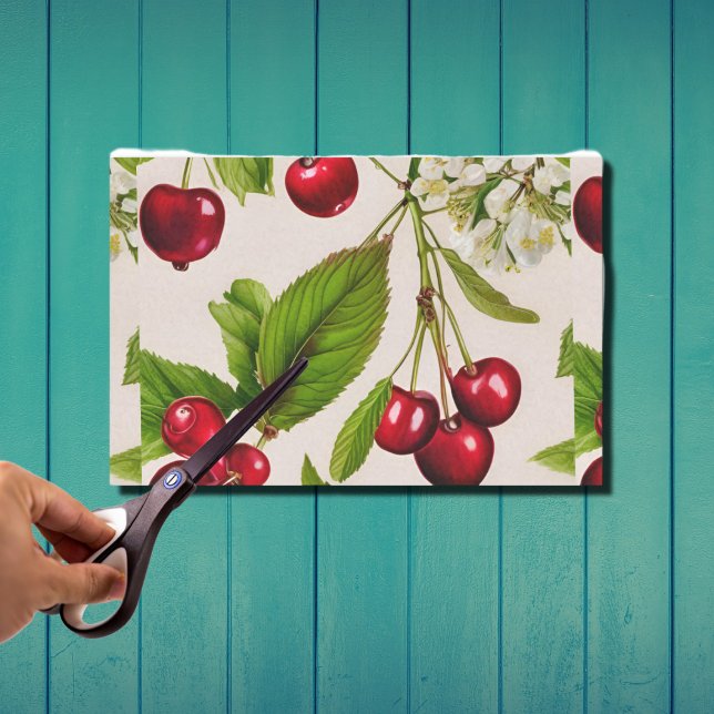 Papier Mousseline Cerises vintages (Créateur téléchargé)
