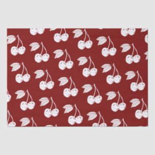 Papier Mousseline Cerisier de bois blanc sur le rouge foncé