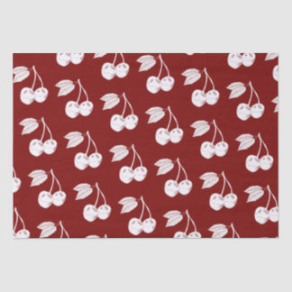 Papier Mousseline Cerisier de bois blanc sur le rouge foncé