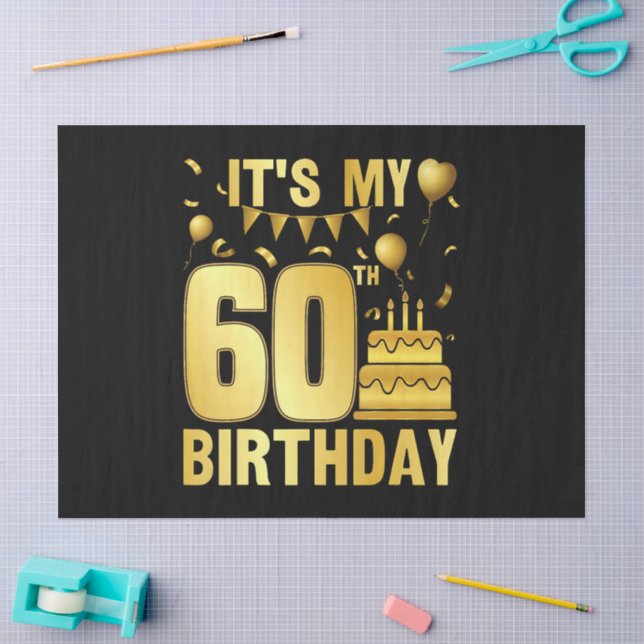Papier Mousseline C'est ma 60e fête (Artisanat)