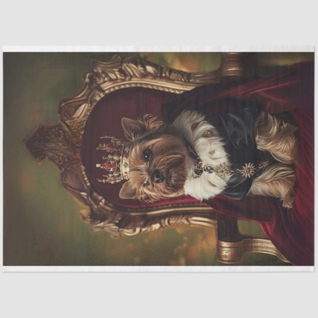 Papier Mousseline Chaise Yorkie Red Kings Arrière - plan léger Décou (Recto)