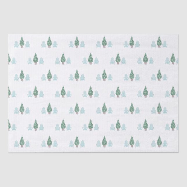 Papier Mousseline Chaises Adirondack Coastal Christmas Seashell Tree (Recto)