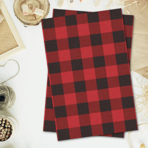 Papier Mousseline chalet Noël Plaid de bison rouge bison