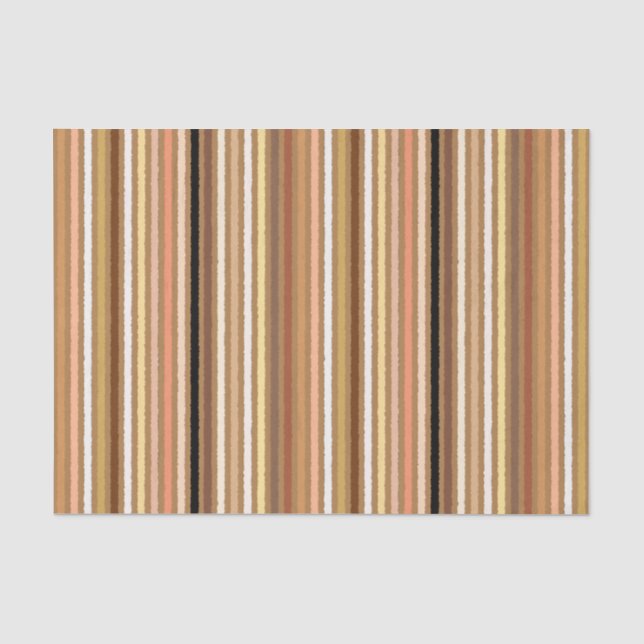 Papier Mousseline Chalk Stripes - Camel Tan et or (Recto)