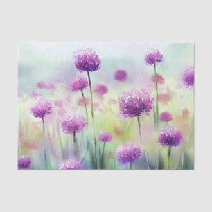 Papier Mousseline Champ de fleurs-Allium, (B) Aquarelle